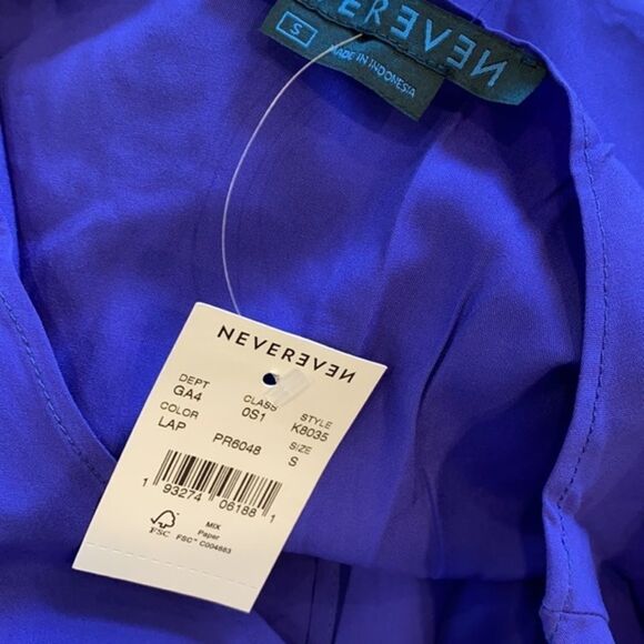 🔥Neverever by J.Crew Pleated Crossfront blue dress - Picture 14 of 14